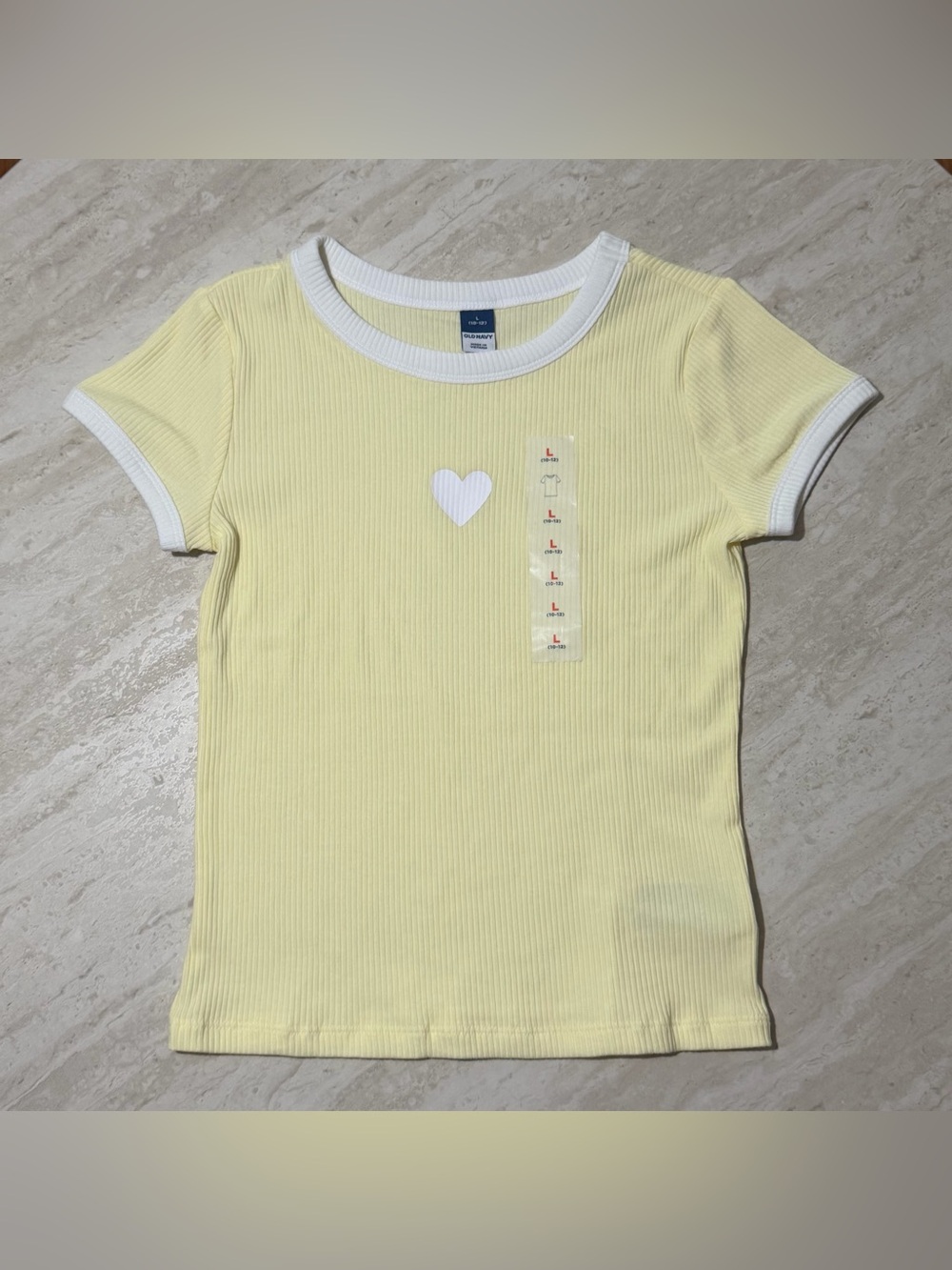 New Old Navy Girl Yellow Tee Top *L (10-12)